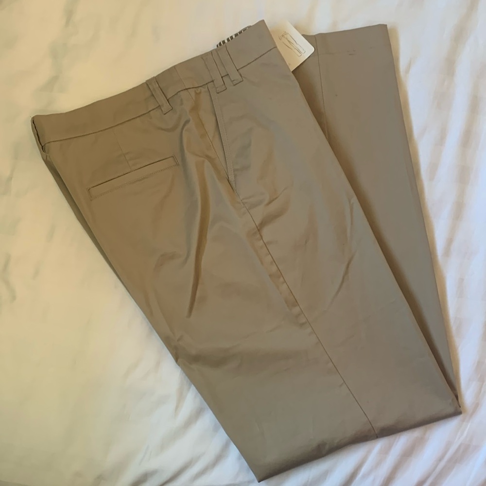 Olsen beige stretch cotton33 inch inseam straight leg pants Mona NWT